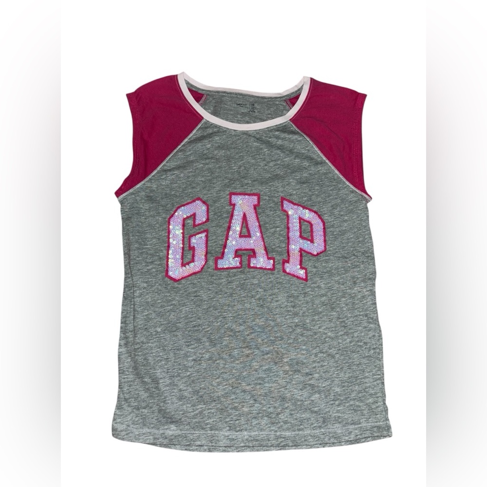 GAP Kids Gray and Pink Raglan Top